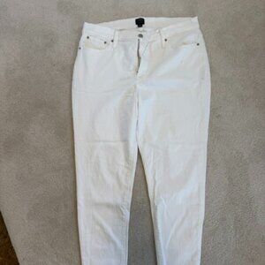 J Crew White Pant 10'' High Rise Skinny